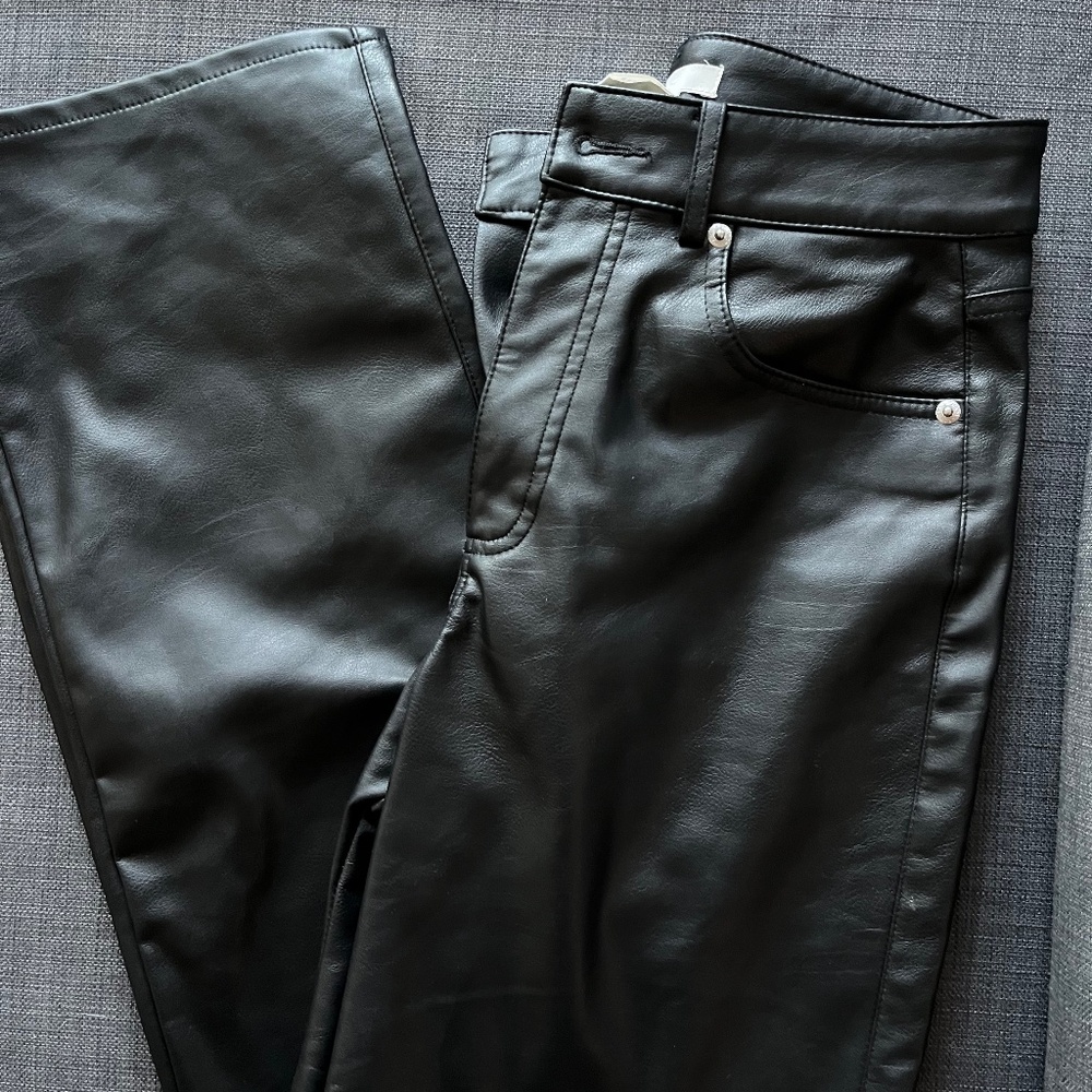 Faux leather black pants size 36 (or 4)